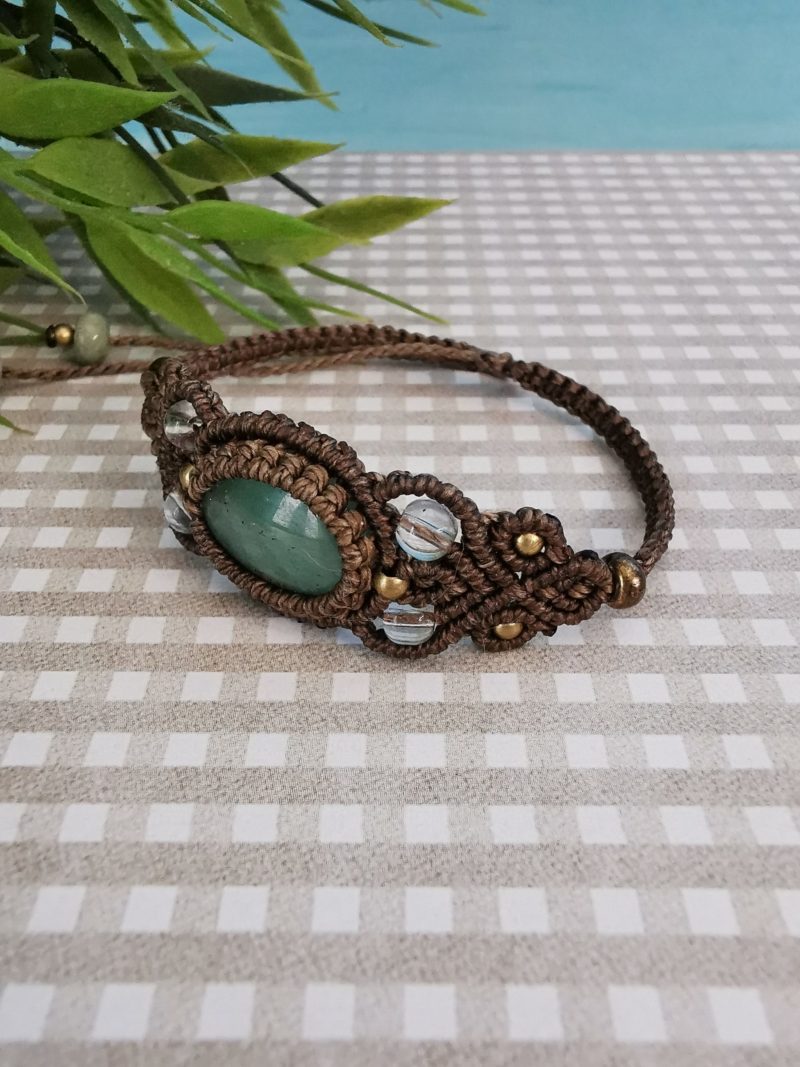 Bracelet Micro-Macramé et Aventurine "ADELE"