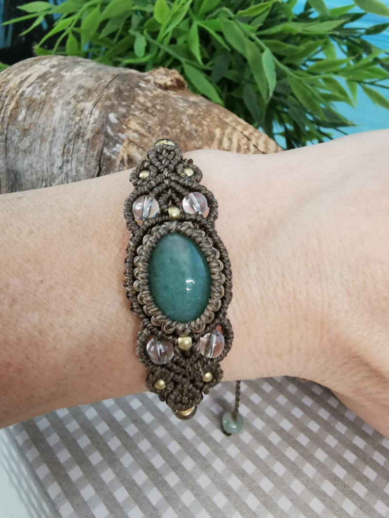 Bracelet Micro-Macramé et Aventurine "ADELE"