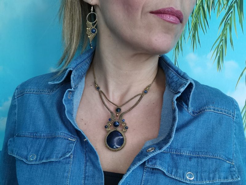 Collier Micro-Macramé et Sodalite VICK